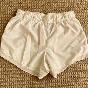 Athletic Works Womens Running Shorts Elastic Waist Pockets Size L White